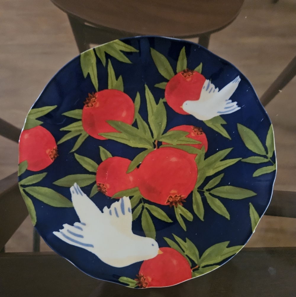 Leah Reena Goren Hanukkah Stoneware Dessert Plate Anthropologie Set OF 2